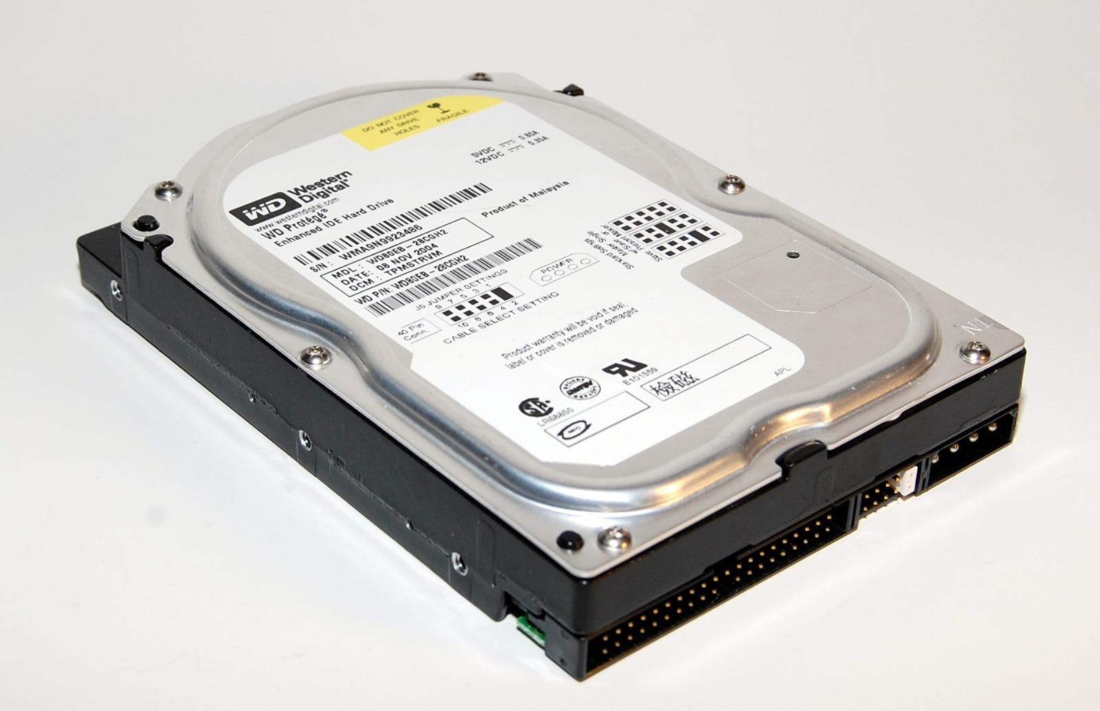 Original Xbox Western Digital 8 GB 3.5" IDE PATA Hard Drive HD HDD WD WD80EB PC 