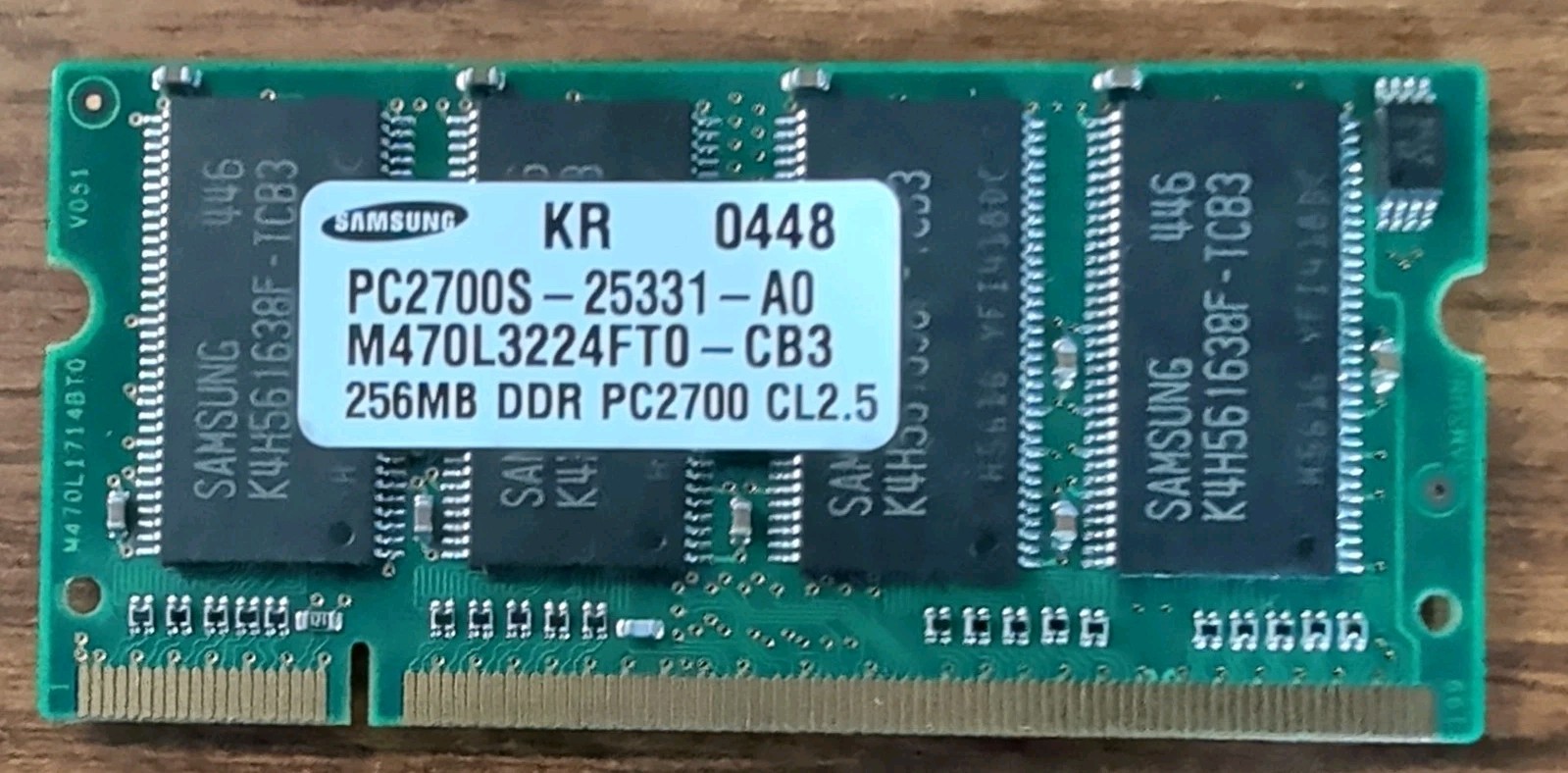 Samsung PC2700S DDR-333 256MB Ram SODIMM Laptop Memory M470L3224FT0-CB3