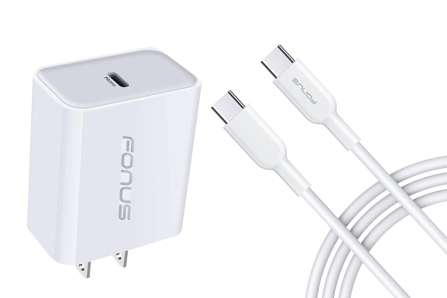 20W PD Home Charger Fast Type-C 6ft Long Cable Quick Power Adapter for Tablets
