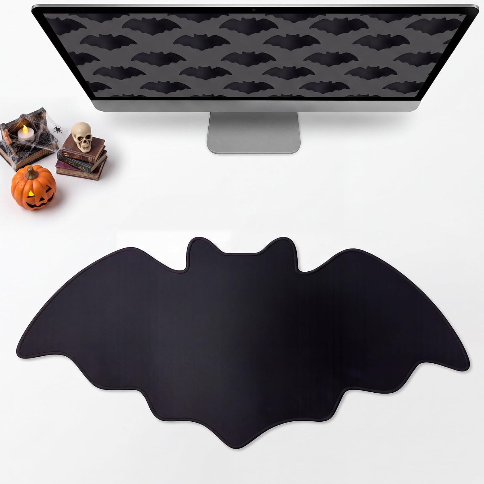 Gothic Bat Mouse Pad Large Gaming Desk Mat Spandex Surface 15.7 x 30 Inches