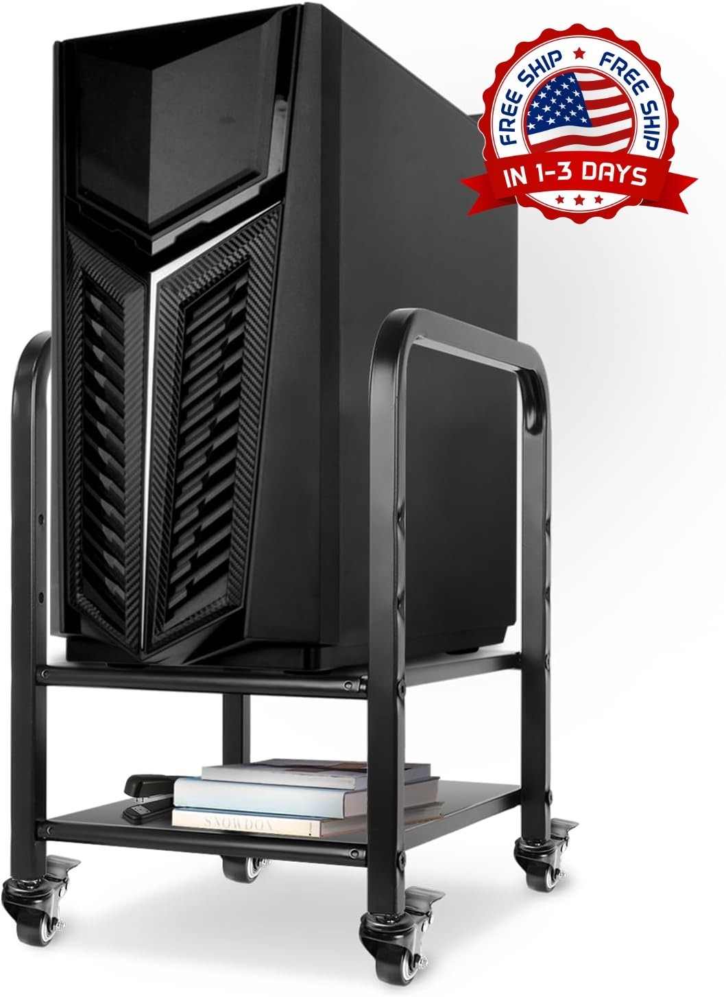 Soporte de piso para torre de computadora, soporte para PC de altura ajustable