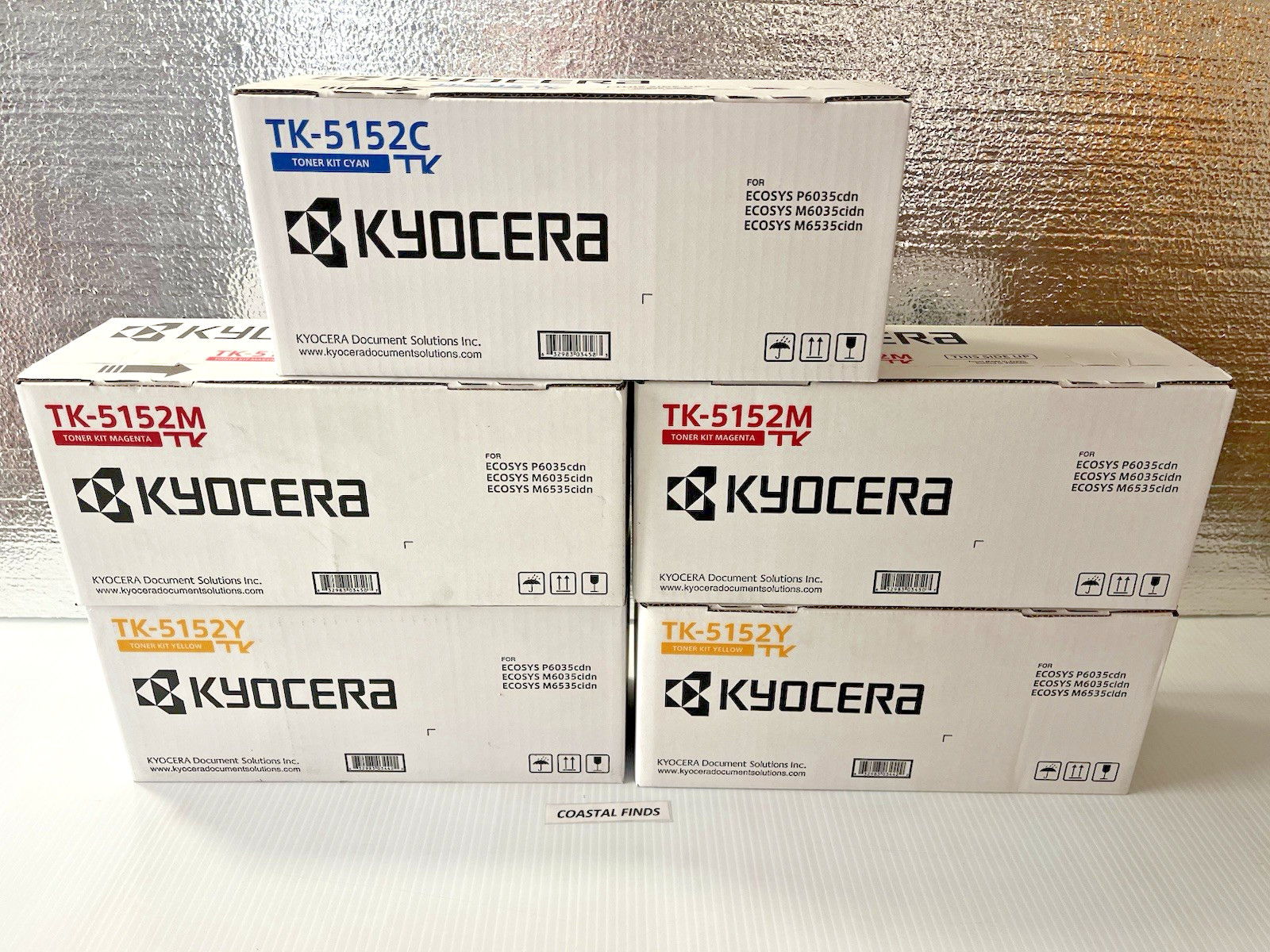 Kyocera TK-5152 Toner CMY Color Set (5) OEM NEW Sealed TK-5152C TK-5152M ""52Y