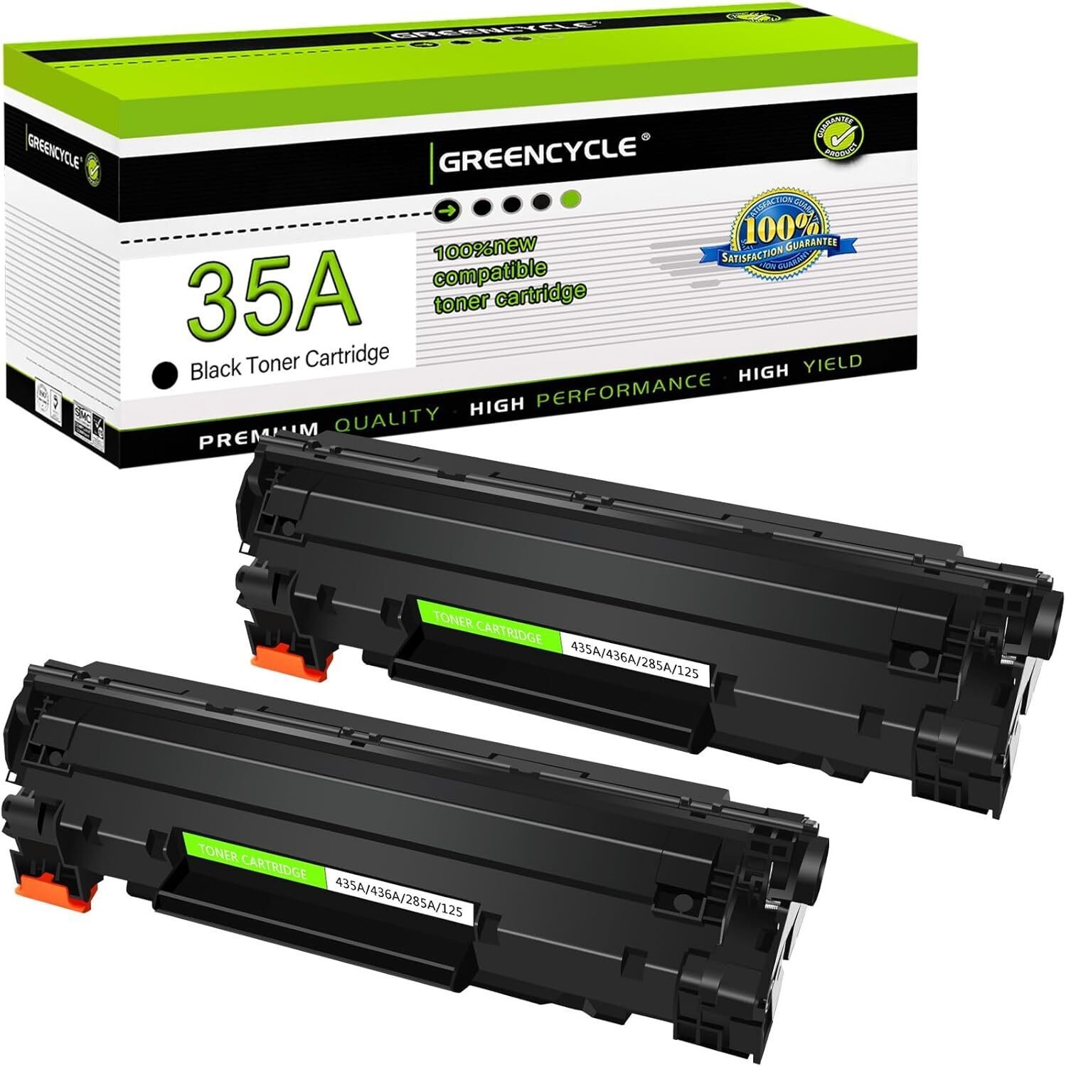 2 Pack Compatible Toner Cartridge Replacement for HP 35A CB435A Laser Jet P10