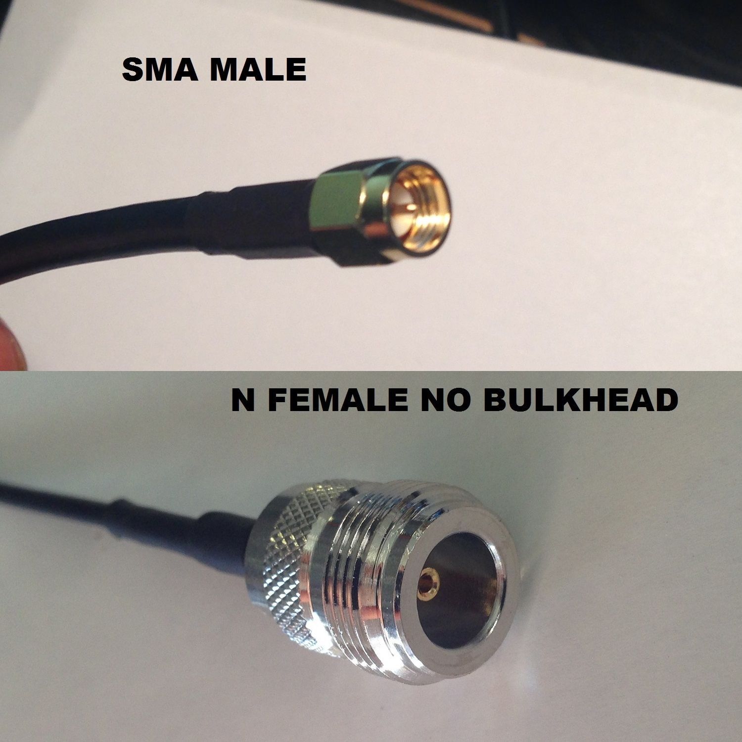 RFC195 1-10' SMA MALE Str8 to N TYPE FEMALE NO BULKHEAD RF Pigtail Cable USA Asm