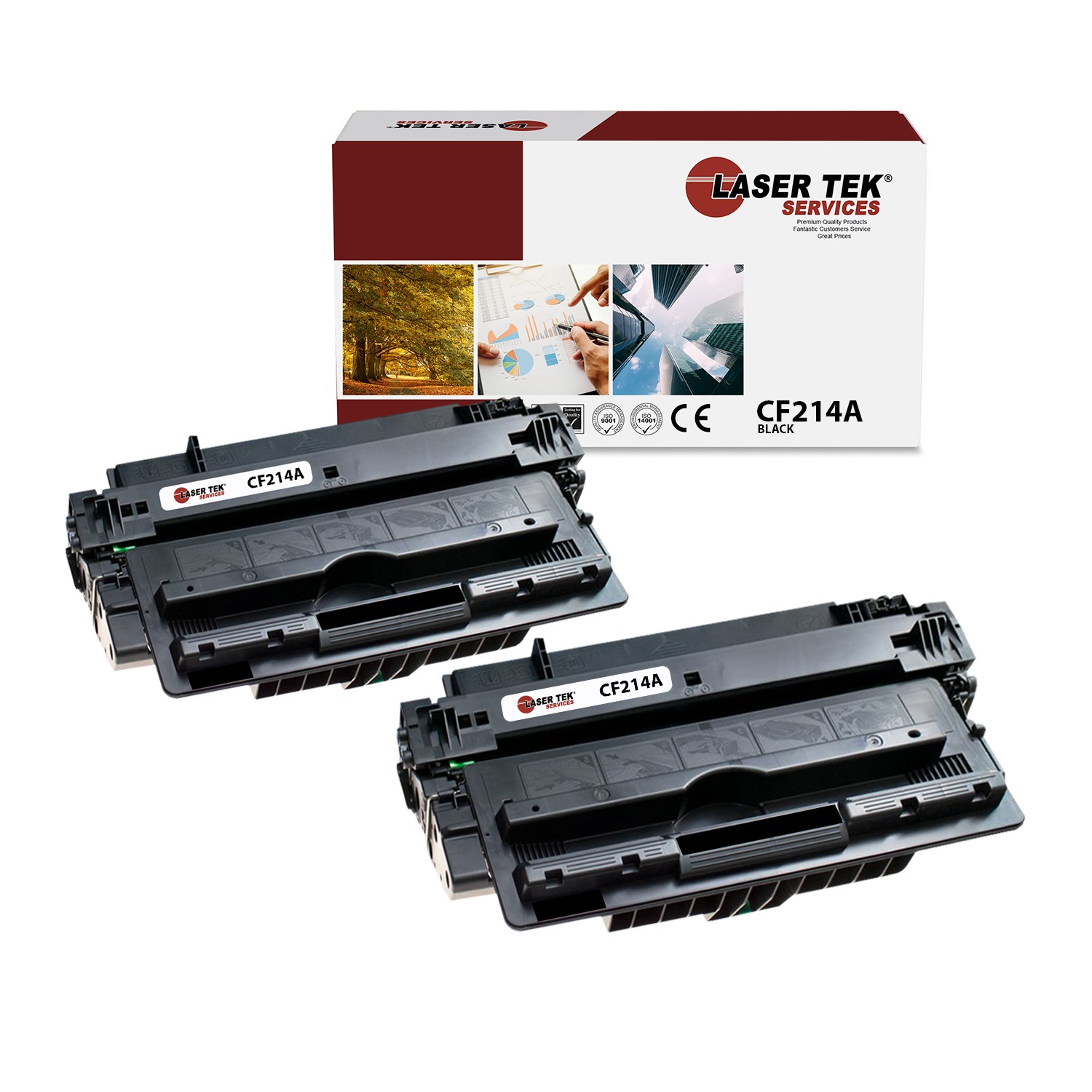 2Pk LTS 14A CF214A Black Compatible for HP LaserJet 700 M725z+ MFP M725dn Toner
