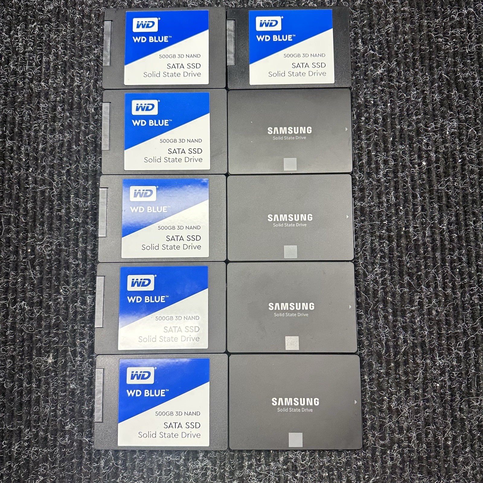 LOT OF 10 500GB Internal SSD SATA 2.5” Inch 91%+ Good Health TESTED Mixed*READ*