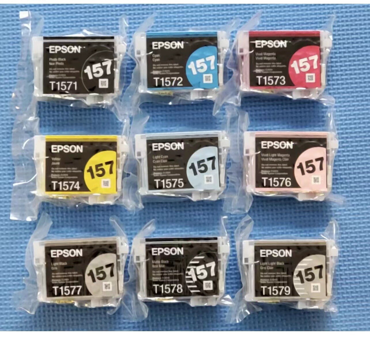 Epson 157 Ink Set New Genuine T1571 T1572 T1573 T1574 T1575 T1576 T1577 T1578 