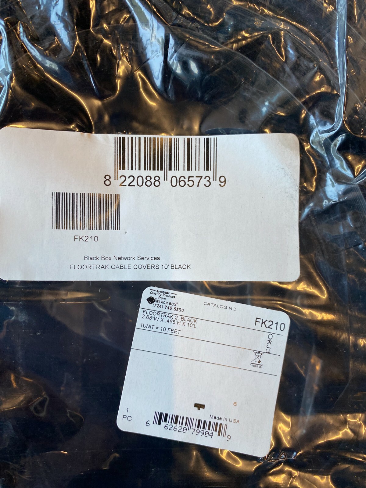 10' Black Box Network Services FK210 Floortrak Cable Cover 10ft Access Center 