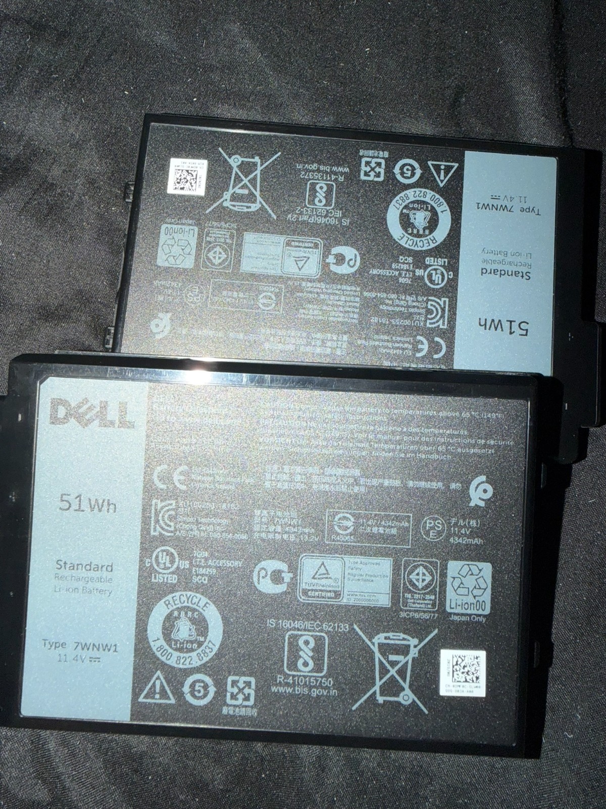 USED OEM Dell Latitude 5420 5424 7424 Rugged 11.4V 51Wh Battery 7WNW1