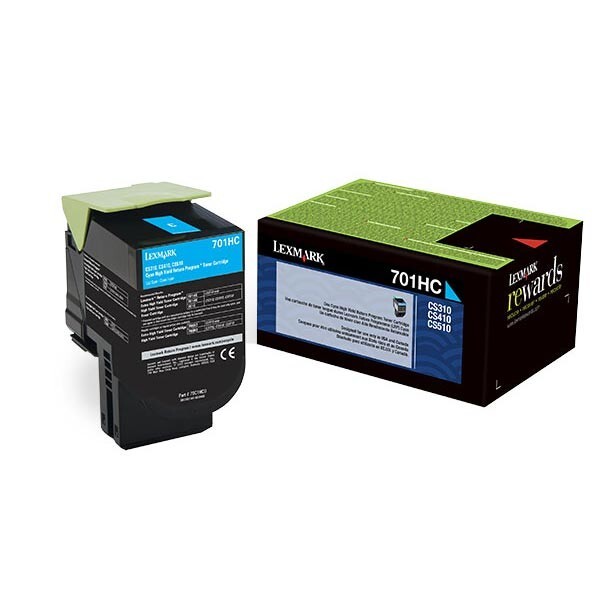 Genuine Lexmark 70C1HC0, 701HC Cyan High Yield Return Program Toner Cartridge
