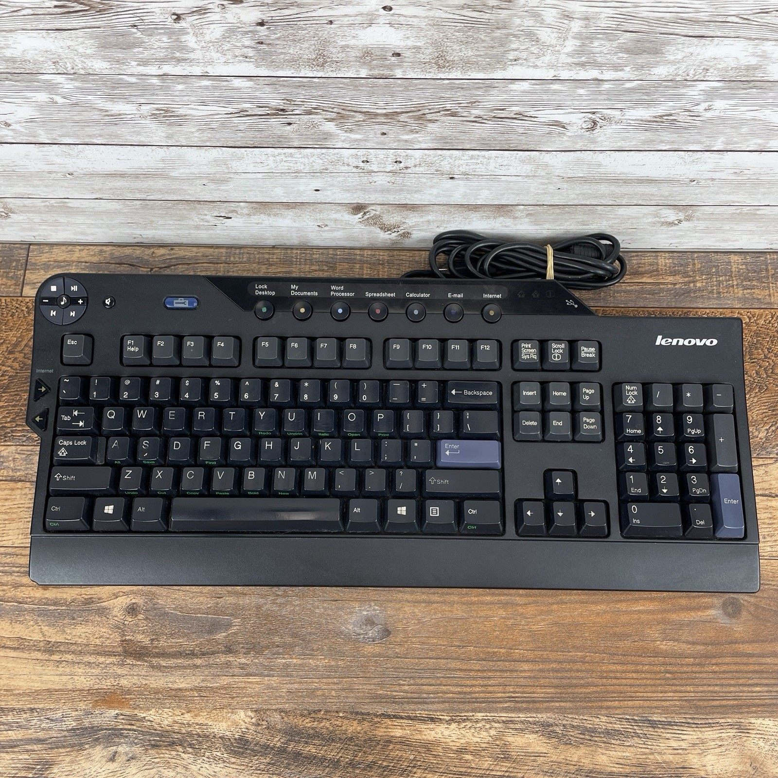Lenovo SK-8815 Enhanced Performance Wired USB Keyboard With 2 Port USB, Tested