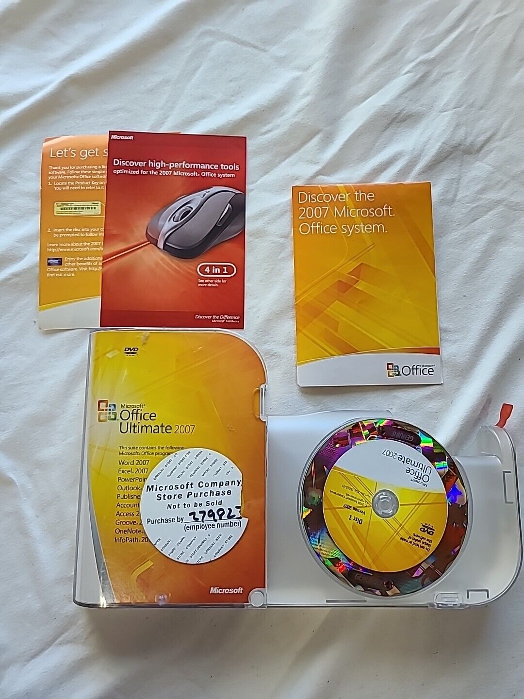 Not To Be Sold Genuine Microsoft Office Ultimate 2007 2 Disc Set w/ CD Key