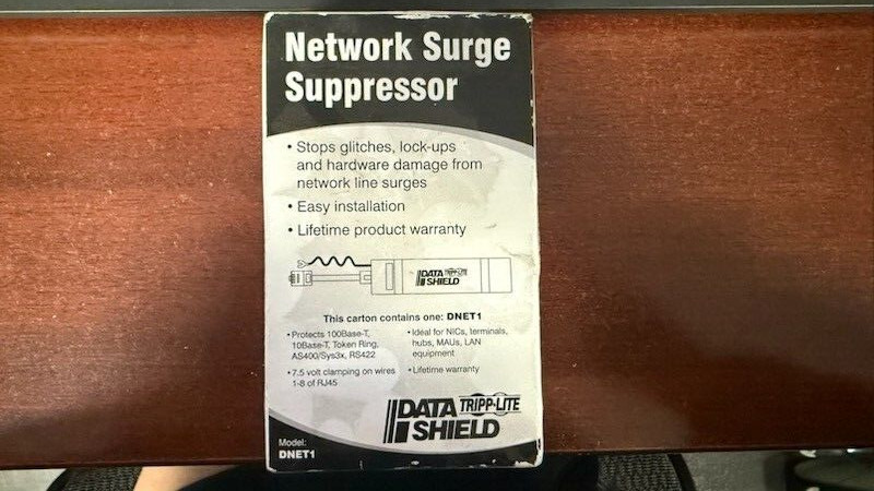 Tripp Lite DataShield InLine Network Surge Suppressor DNET1 RJ45 New 1-Pk