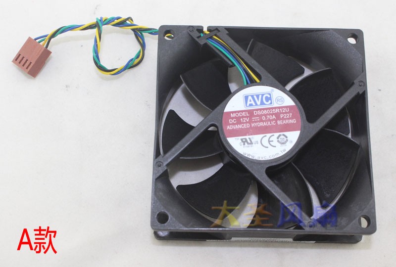 New For AVC 8CM I3/I5 4-pin Silent CPU Fan DS08025R12U