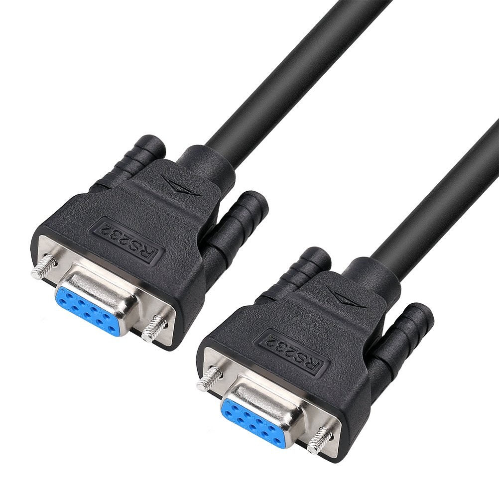 DTECH DB9 RS232 Serial Cable Female to Female Null Modem Cord Full Handshaking 7