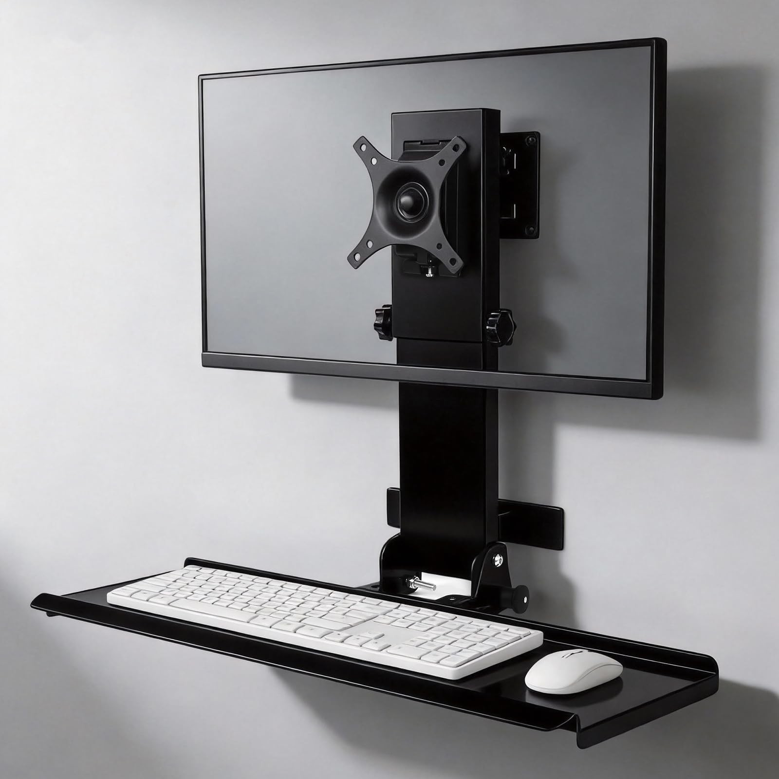 All-in-Monitor Wall Mount with Keyboard Tray Set for Mac mini/Small PCs | Mon...