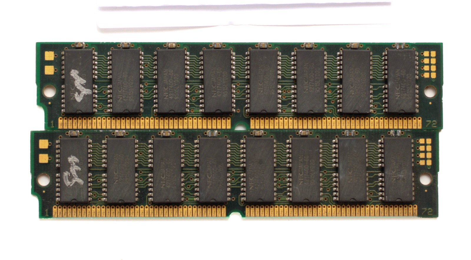 Lot of 2x16MB FPM memory - SIMM 72pin - 32MB - 60ns - TESTED - NO TARIFF