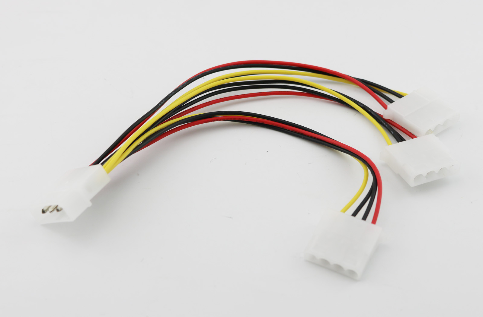 1pc 4 Pin Molex Male to 3 Port Molex IDE Female Power Adapter Cable Cord 20cm