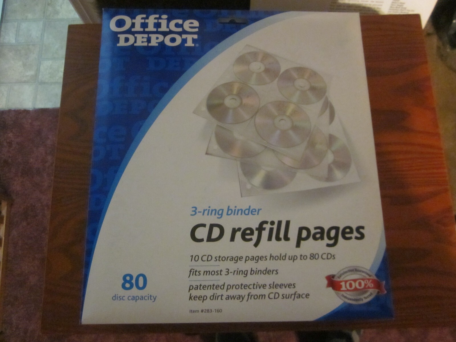 Office Depot three ring binder CD refill pages item 283–160 New Unopened