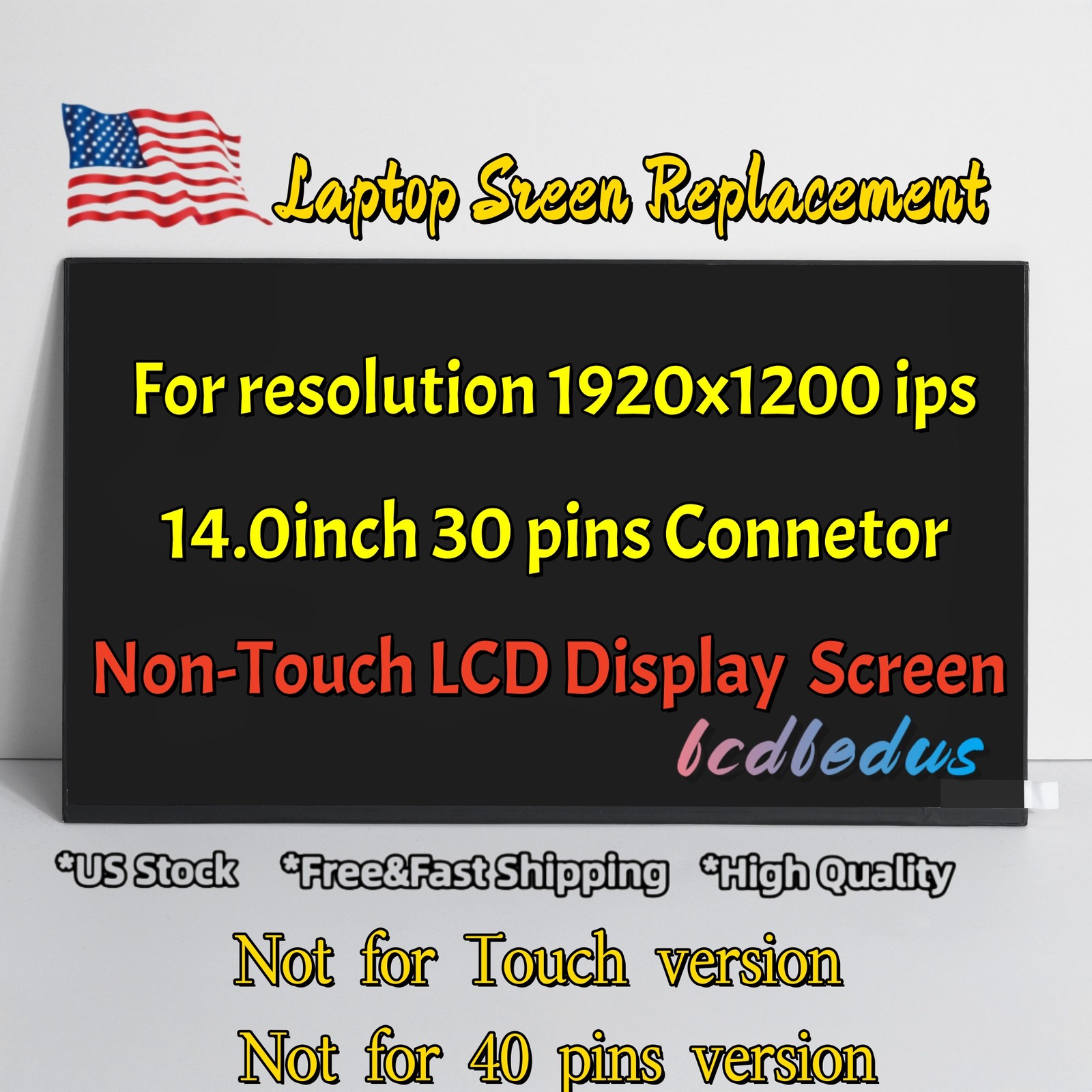 LP140WU1-SPB2 5D11D96811 Non-Touch Led Lcd Screen 14" WUXGA 1920x1200 30 Pin