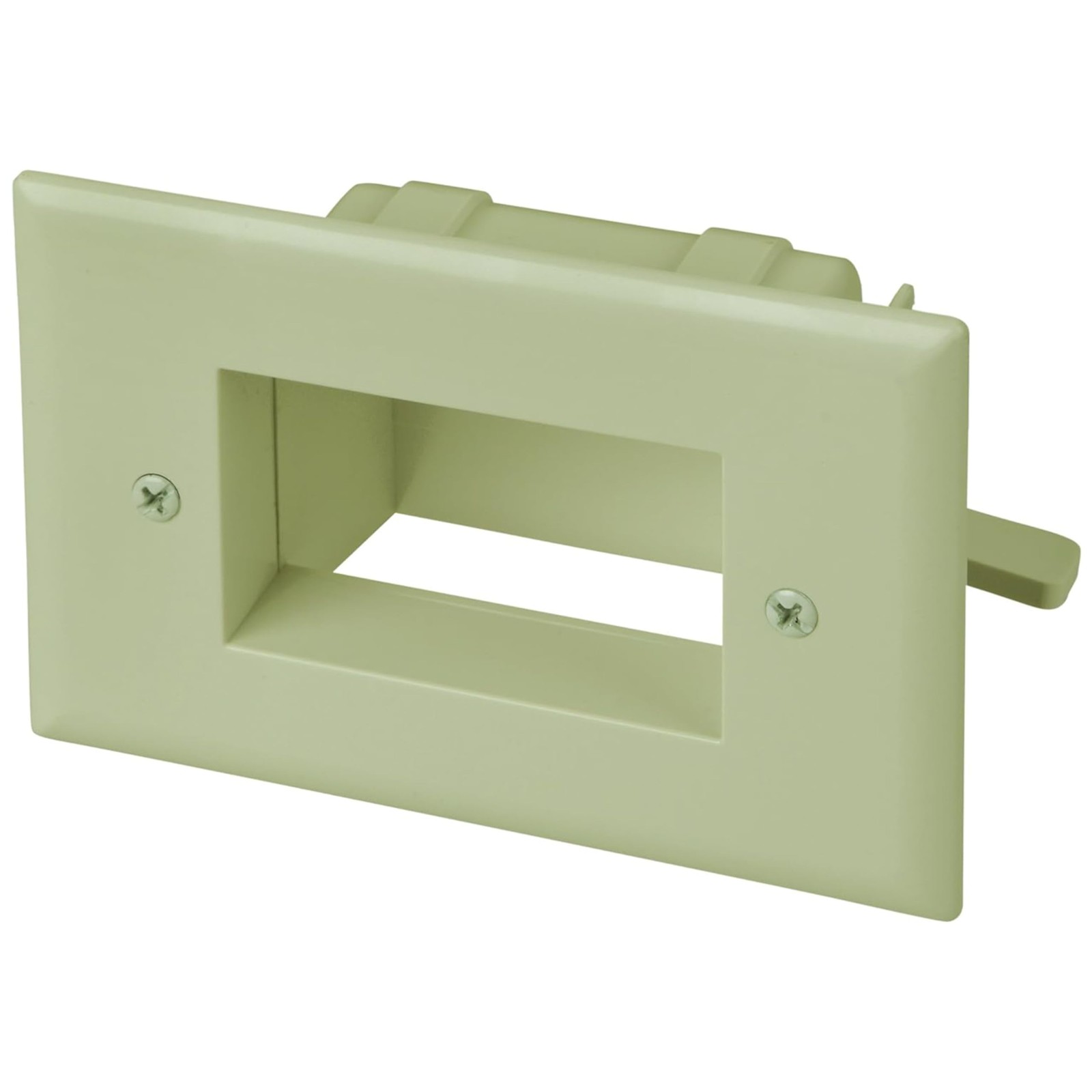 DATACOMM 450008IV Easy Mount Recessed Low Voltage Cable Plate Cover Ivory