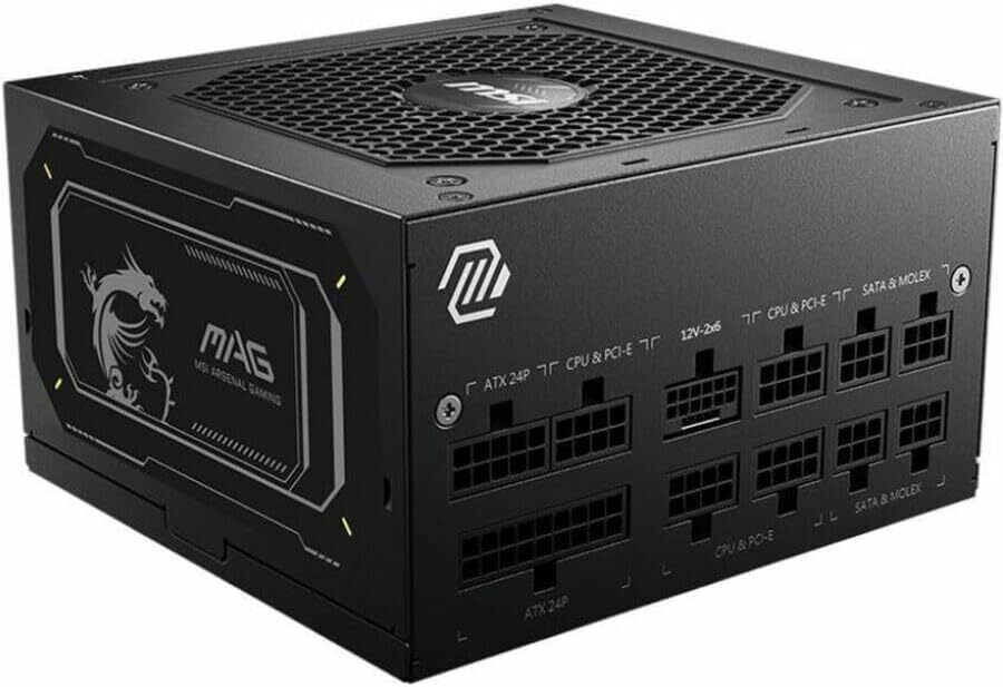 MSI 850W 80 PLUS Gold Modular Power Supply MAG A850GL PCIE5 II