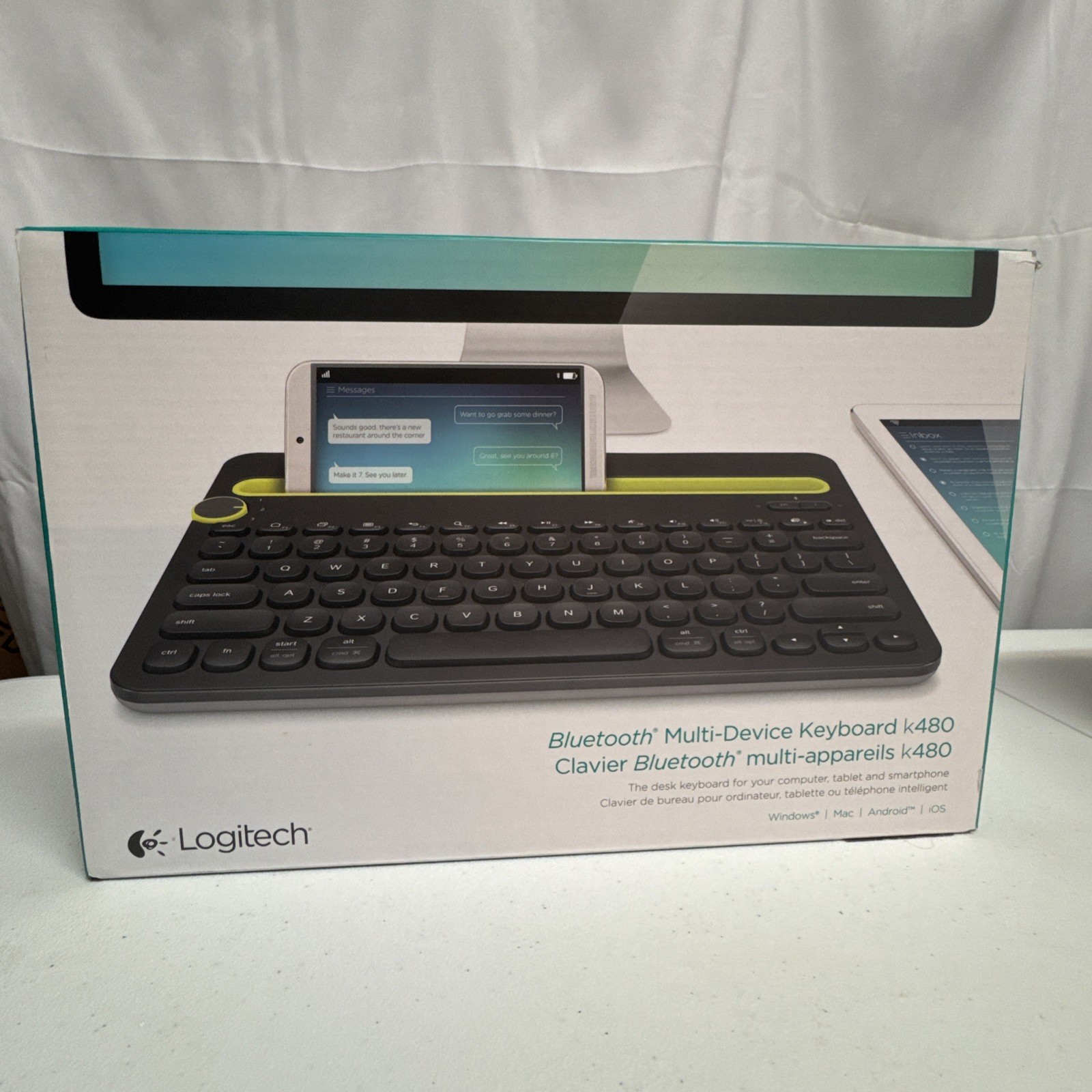 Logitech Keyboard K480 Clavier Bluetooth Wireless ForWindow/Mac/Android Mint