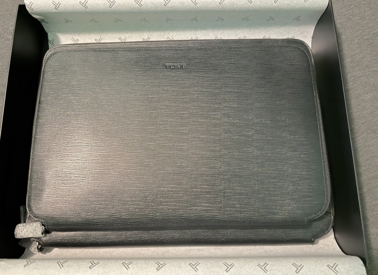 TUMI NASSAU Laptop Portfolio in Embossed Leather