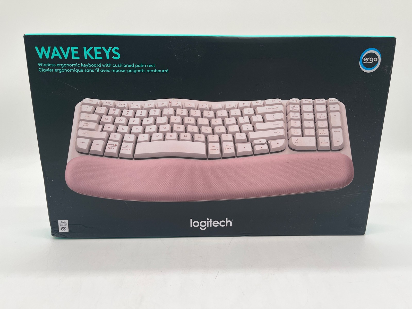 Logitech Wave Keys Keyboard - Wireless, Bluetooth, USB Interface, 32.81 ft