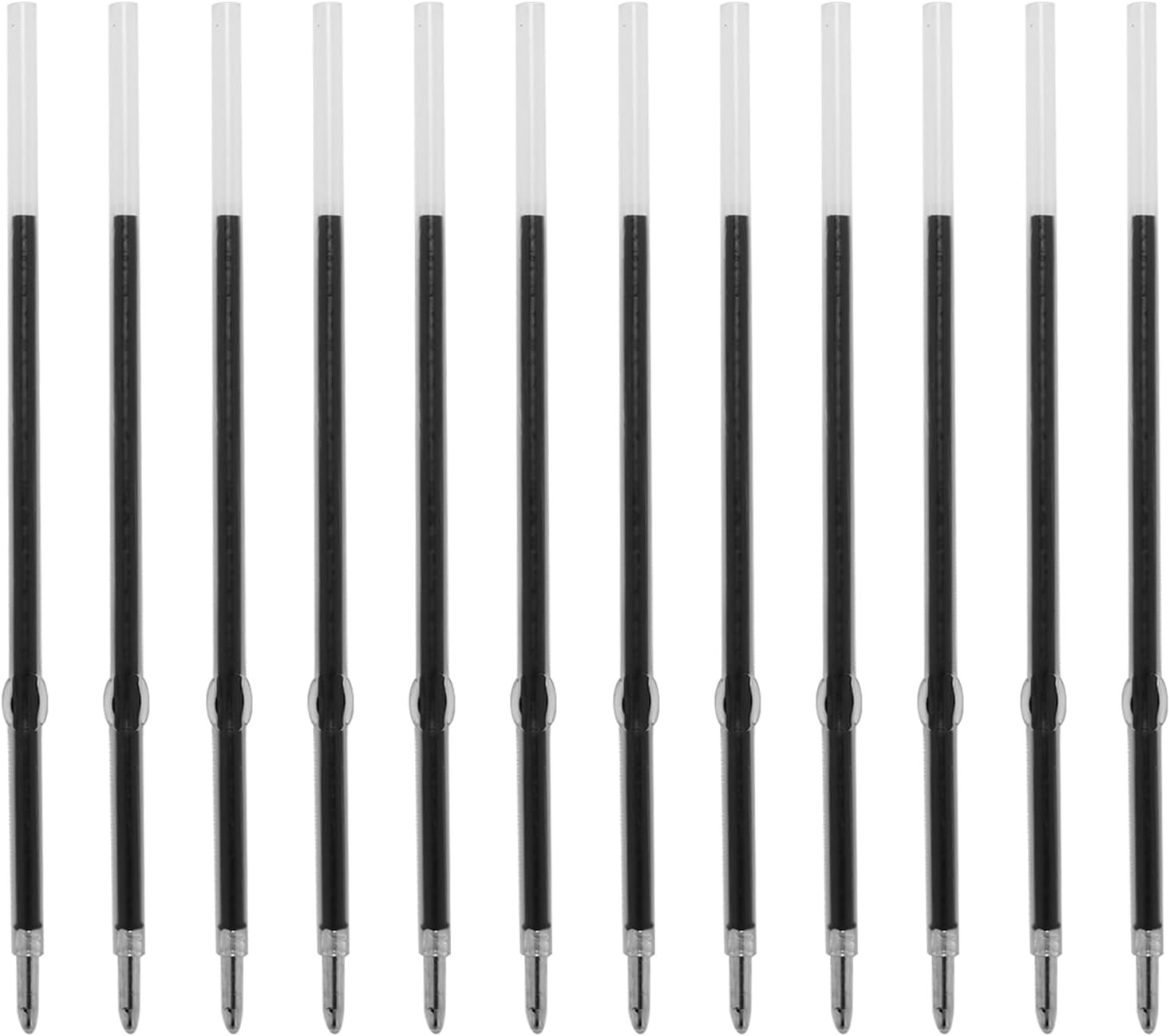 3.86 inch Black Ink Pen Refills for Pens with Stylus Tips, 1 mm Medium Point (12