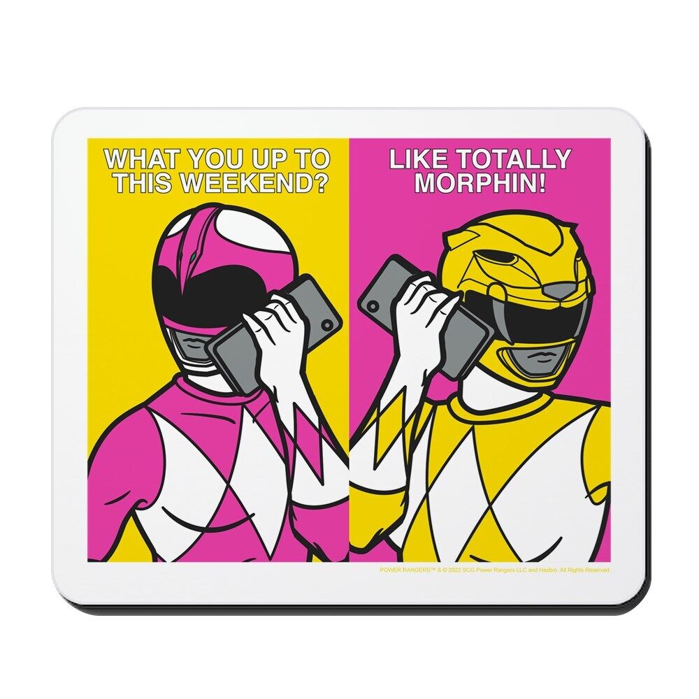 CafePress Power Rangers On Their Cell Phones Mousepad  (968421805)