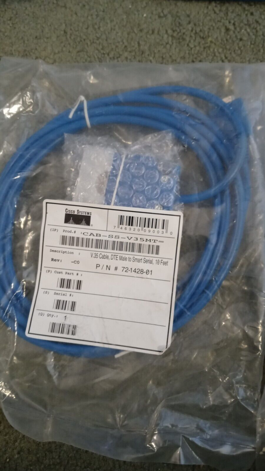 Genuine Cisco 72-1428-01 45437 Foxconn K Rev C0 Serial DTE Cable 10ft, USED
