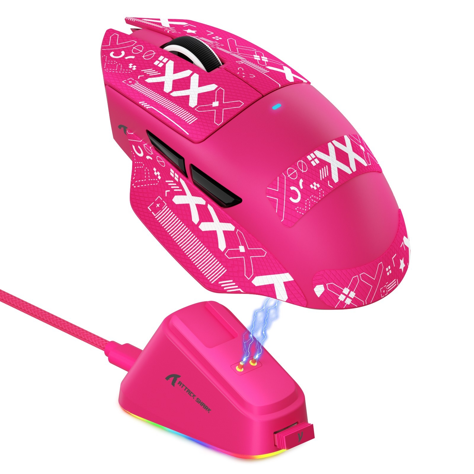 ATTACK SHARK  V6 Wireless Gaming Mouse RGB Charging Dock  25000 DPI PAW3311 65g