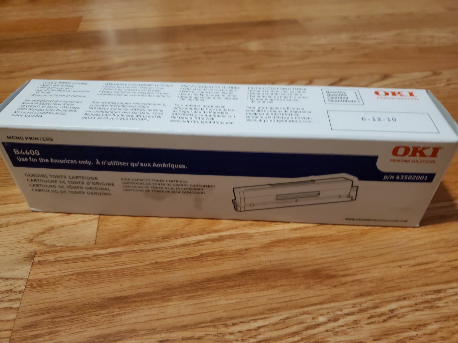 OKIDATA 43502001 Black High Yield Print Toner Cartridge FACTORY SEALED BOX