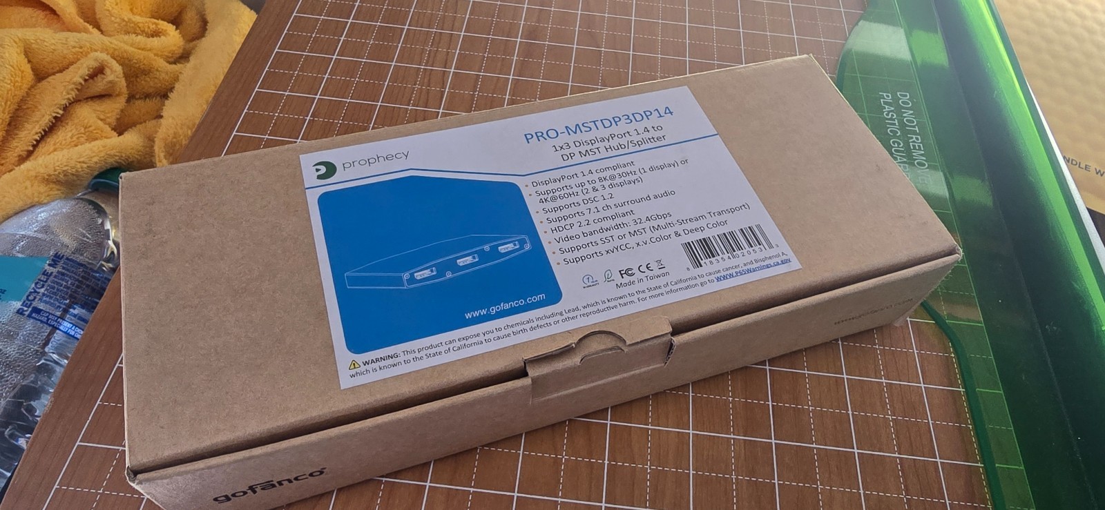 Gofanco 1x3 DisplayPort 1.4 to DP MST Hub/Splitter (PRO-MSTDP3DP14)