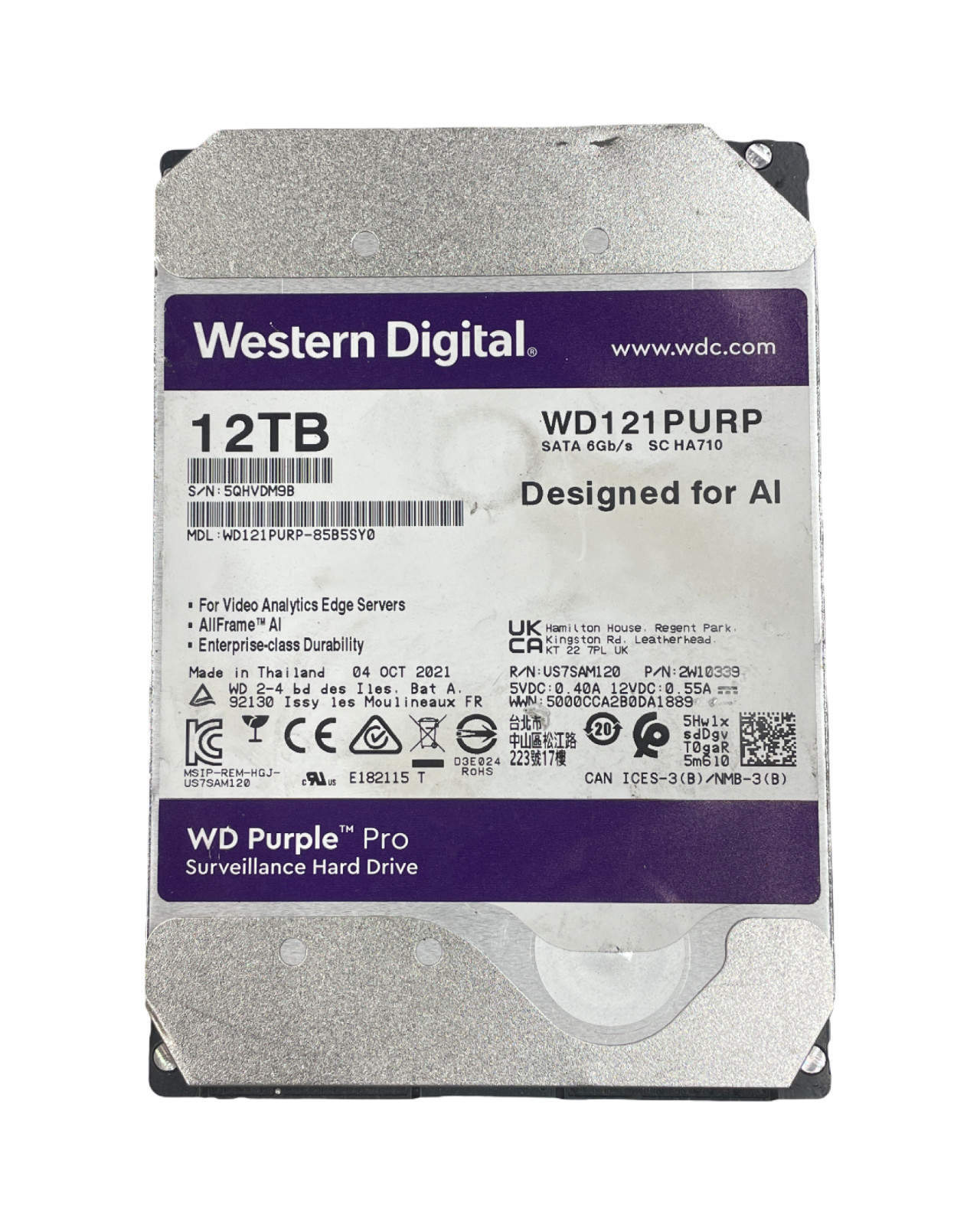 Western Digital WD Purple Pro 12TB WD121PURP 3.5" HDD #21