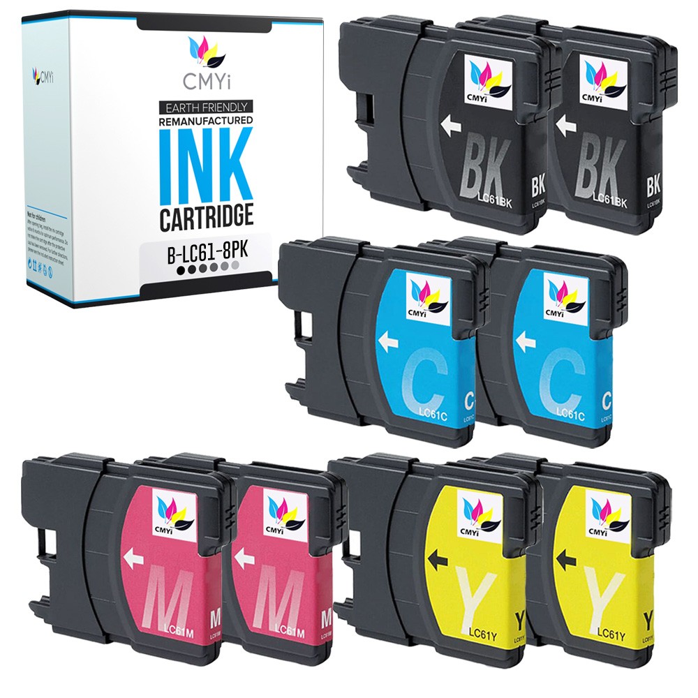 CMYi Compatible 8X LC61 Printer Cartridges fits Brother MFC-5895CW 6490CW 6890DW