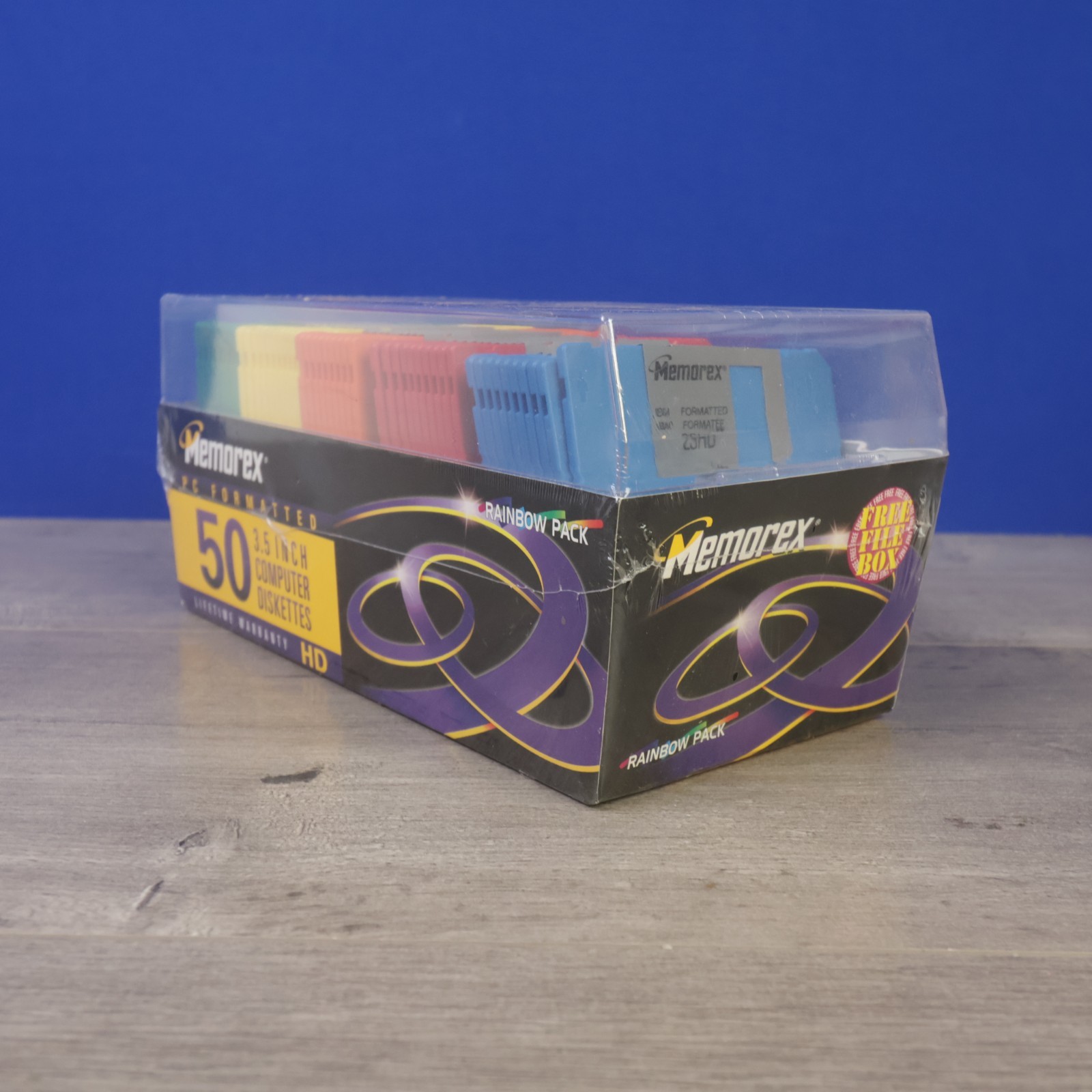 50 Memorex PC Formatted 3.5 Inch Computer Diskettes Plastic Case Floppy Disks HD