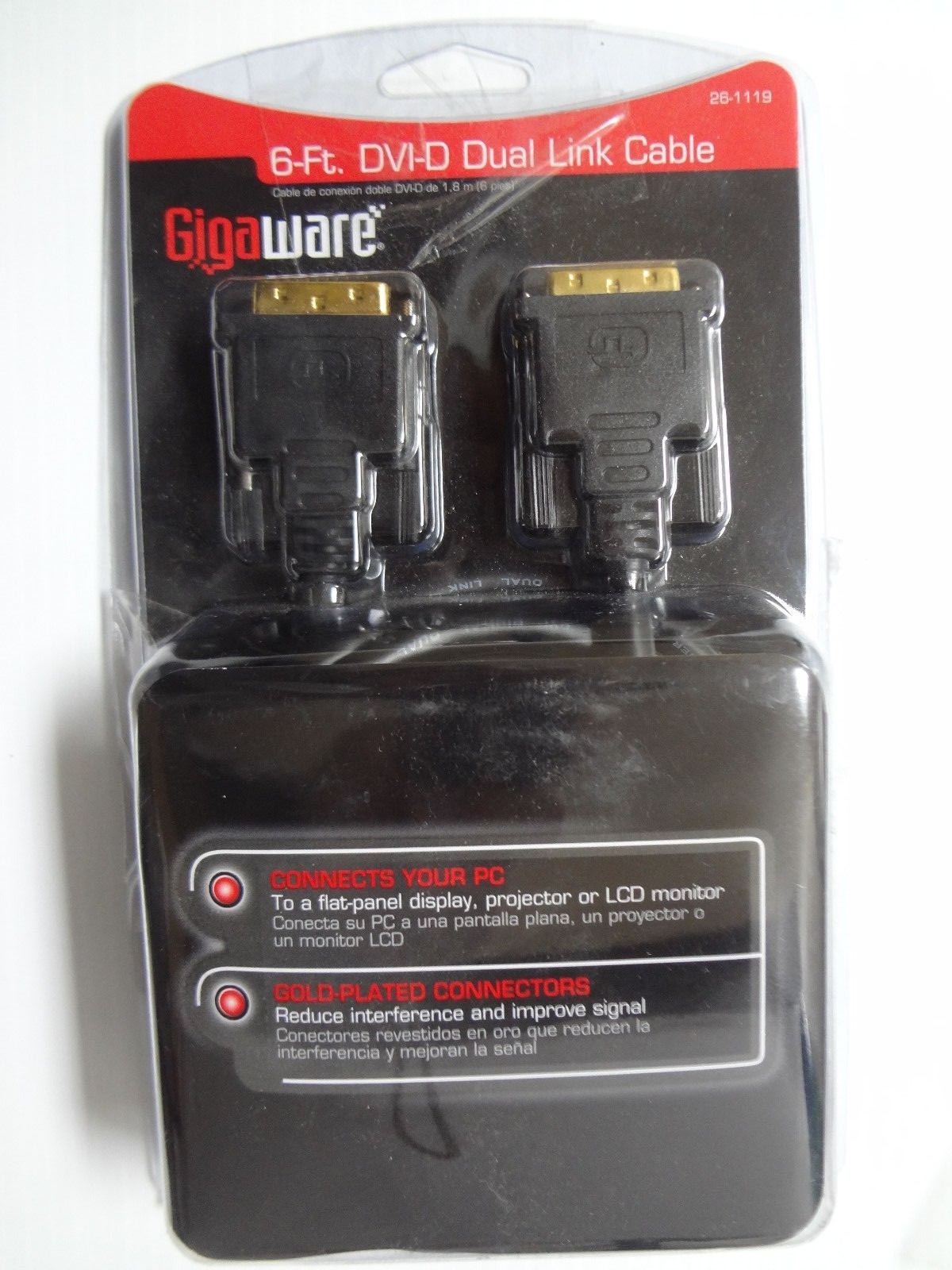 Gigaware 6-ft DVI-D Dual Link Cable  26-1119  -11