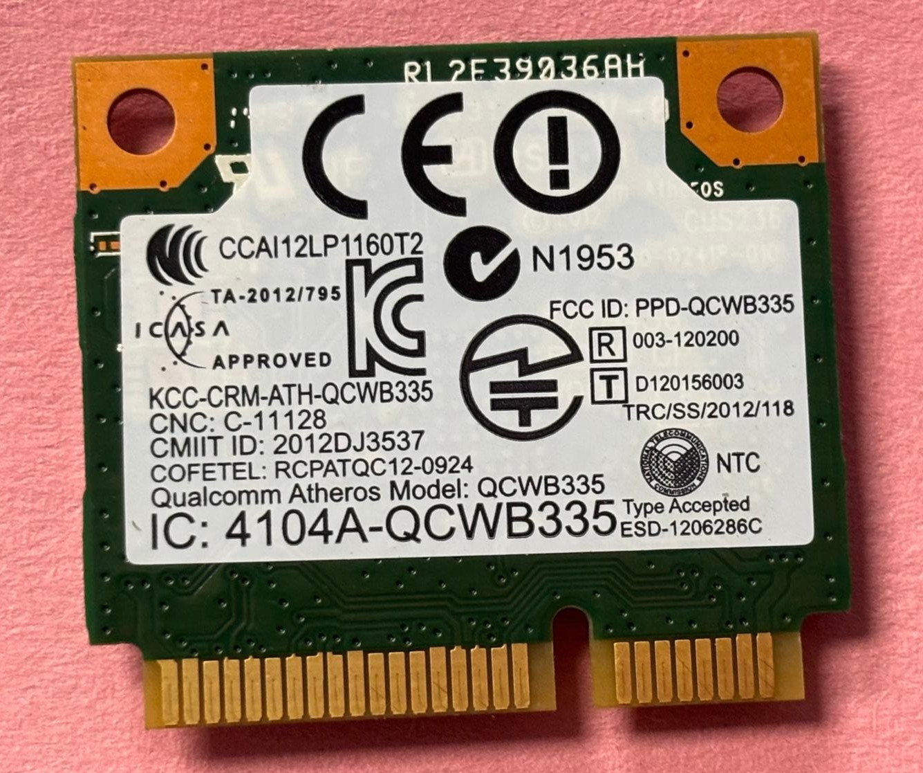 🌷ORIGINAL QUALCOMM ATHEROS N1953 WIFI WIRELESS CARD QCWB335 *TESTED*