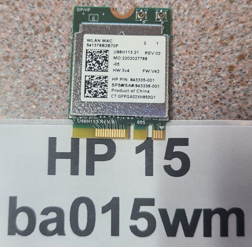 Genuine HP 15 15-ba015wm WIFI WLAN Wireless Card OEM 857334-855 843335-001 - 10