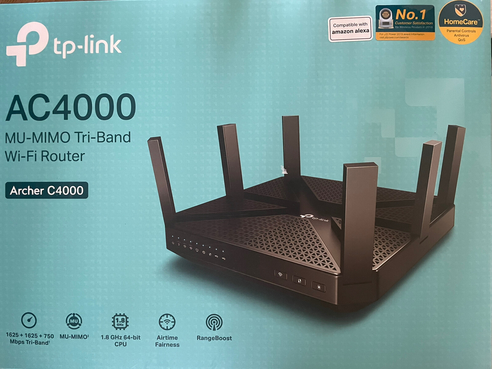 TP-Link Archer C4000 MU-MIMO AC4000 4Gbps Tri-Band Wi-Fi Router - Black- 274