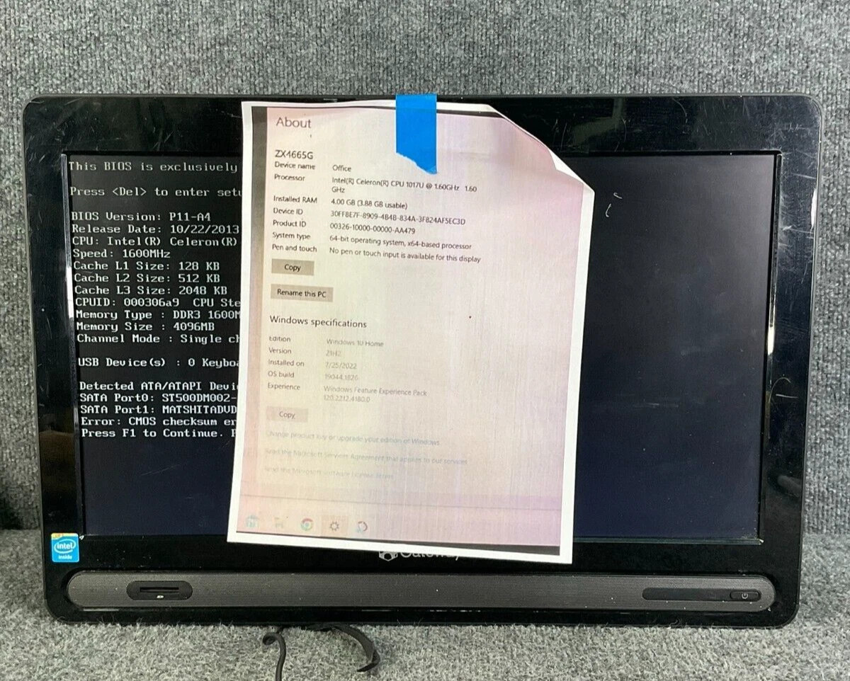 Gateway ZX4665G Intel Celeron All-in-One PC 4GB RAM Used