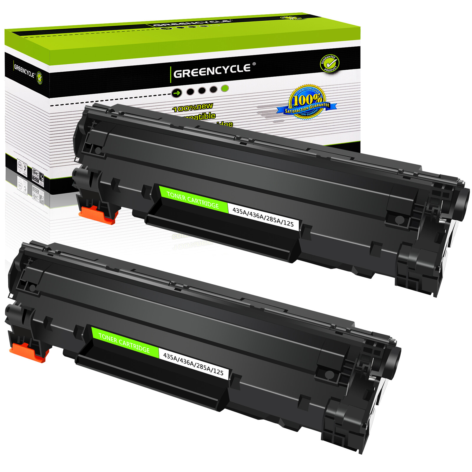 2PK CB435A 35A Toner Cartridge Fit for HP LaserJet P1005 P1006 P1007 P1008 P1009