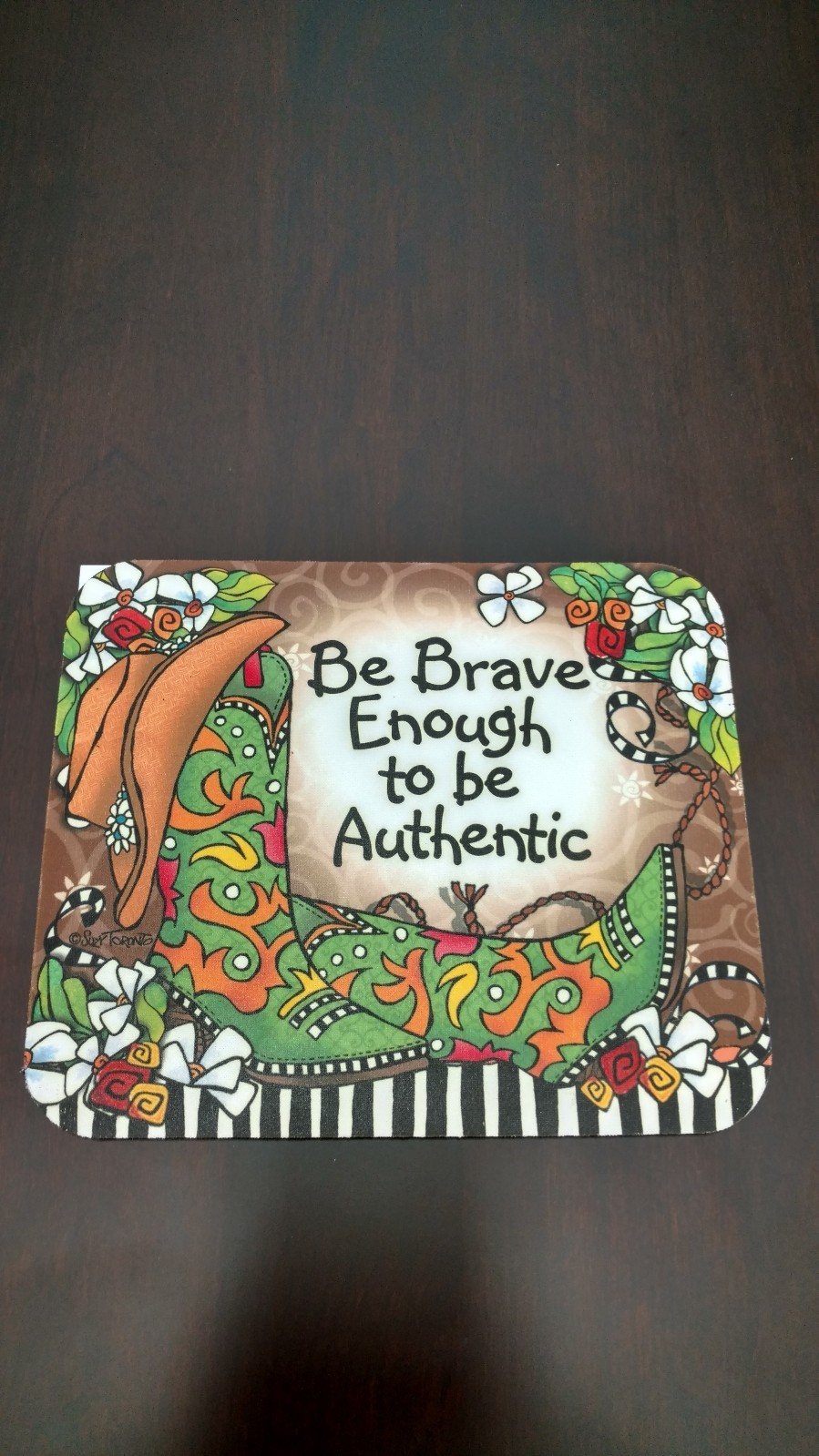 New Tingle Heart inspirational computer mouse pad with pic Be brave enough..