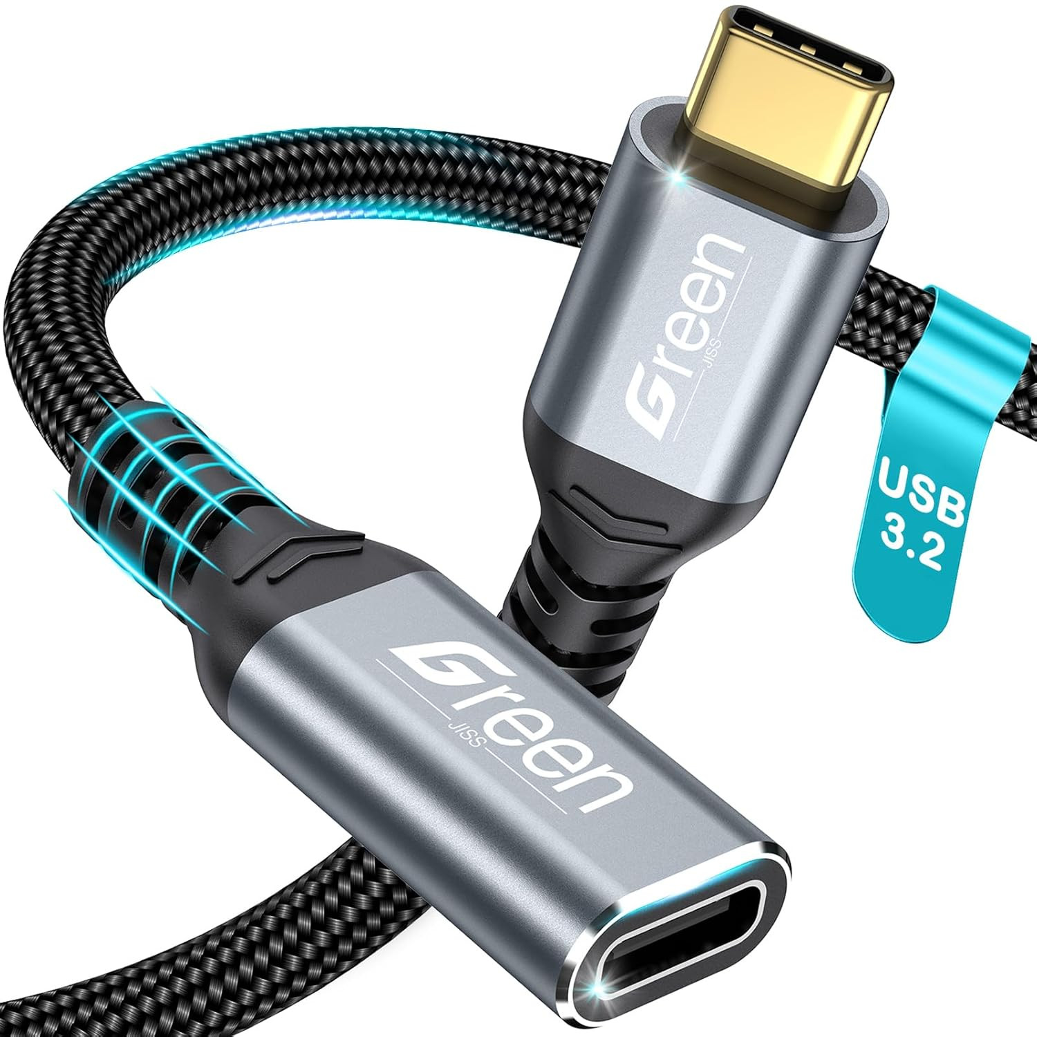 USB C Extension Cable 6.6Ft, 20Gbps/4K@60Hz Video, Heavy Duty USB3.2