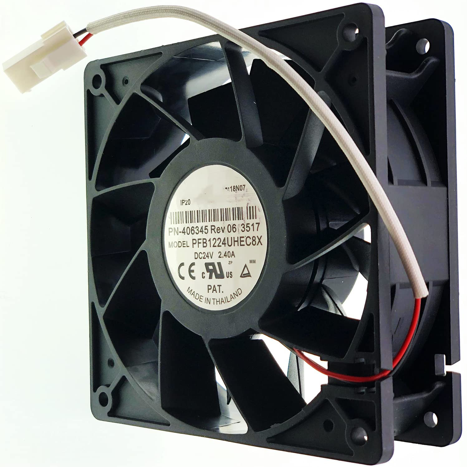 For PFB1224UHEC8X PN-406345 Rev 06 3517 Fan DC 24V 2.40A 12CM 120×120×38Mm 5500R