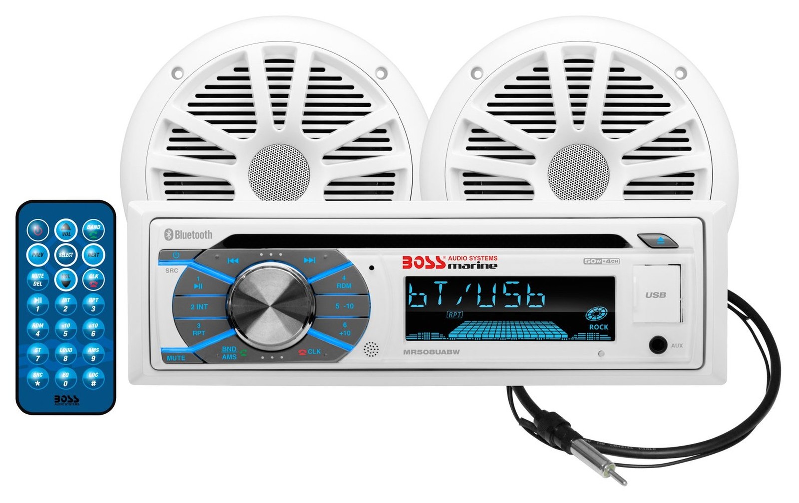 BOSS Audio Systems MCK508WB.6 Marine Boat Bluetooth Stereo & 6.5 Inch Speaker...