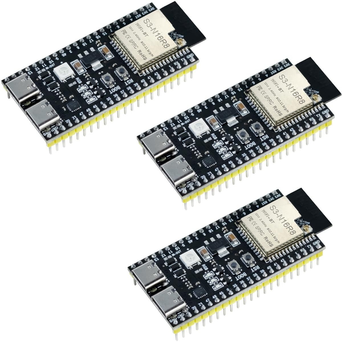 3 PCS ESP32S3 Development Board N16R8 MCU DualMode WiFi Bluetooth TypeC