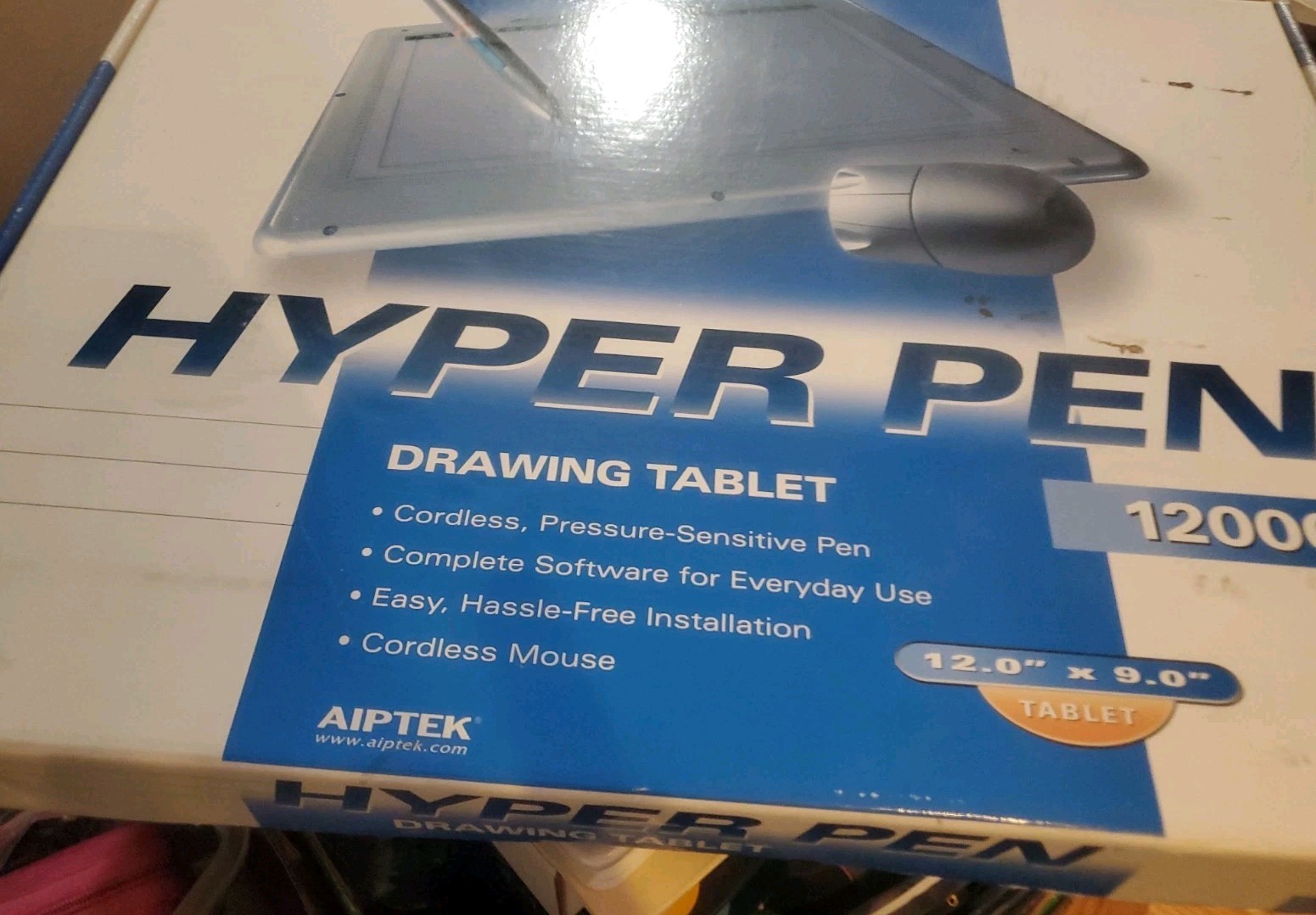 NEW Hyper Pen 12000U Drawing Tablet Aiptek 12x9inch